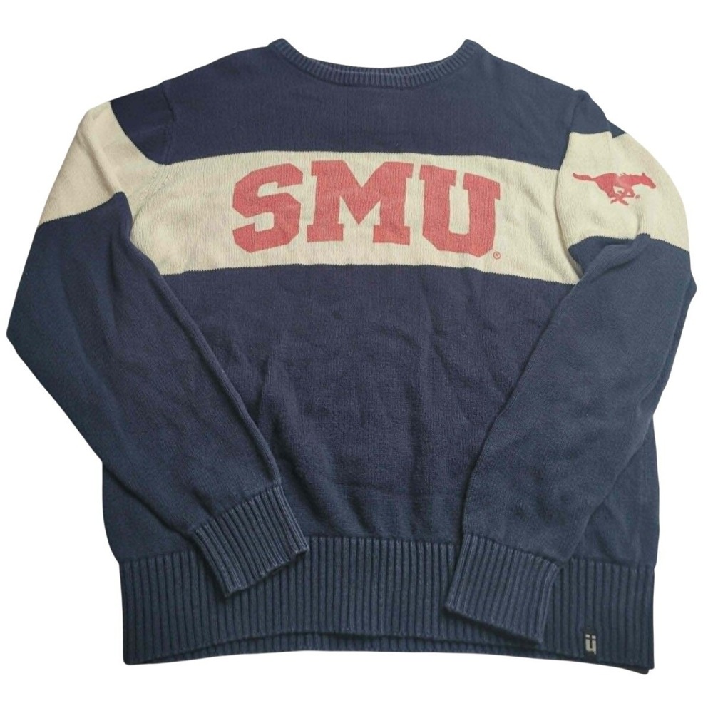 Bruzer SMU Mustangs Navy Sweater 100% Cotton Medium NCAA